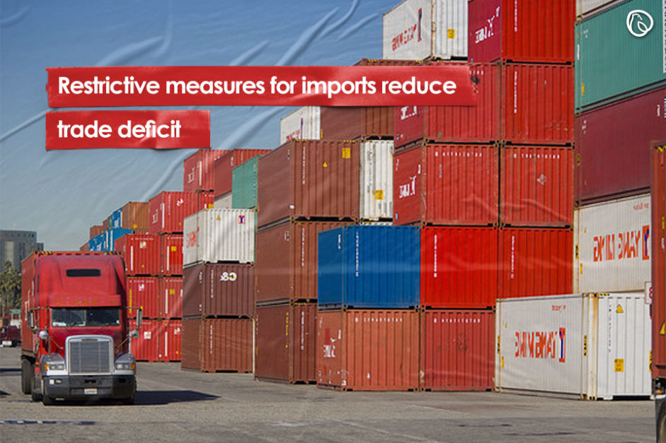 Restrictive measures for imports reduce trade deficit