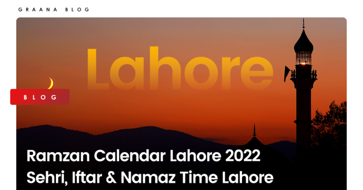 Ramadan Calendar Lahore 2022