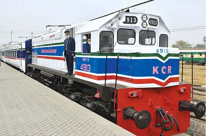 Locomotive of Karachi circular railway which is a mega construction project
