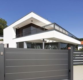 Parapet Wall in White and Grey to enhance aesthetics of house