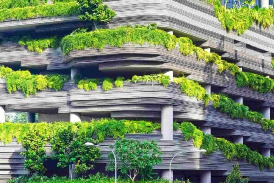 this is an image of a green building