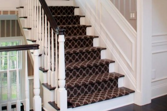 this is an image of staircase runner which is one of the Staircase Makeover Ideas on a Budget