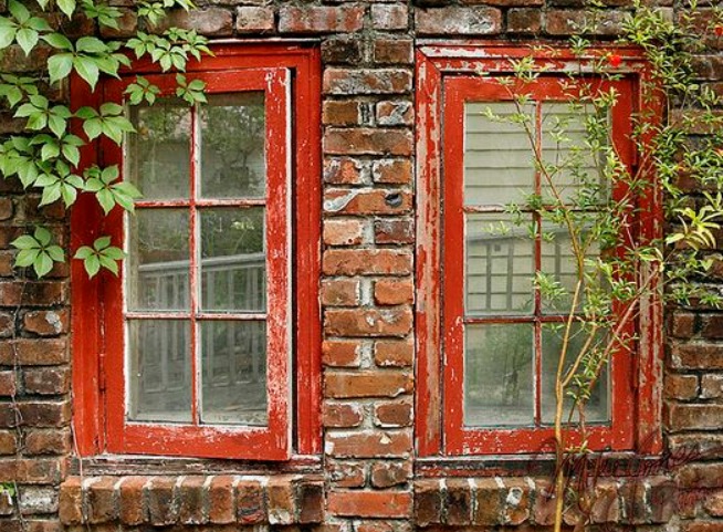 this is an image of old windows of a house. Improve the curb appeal of your home