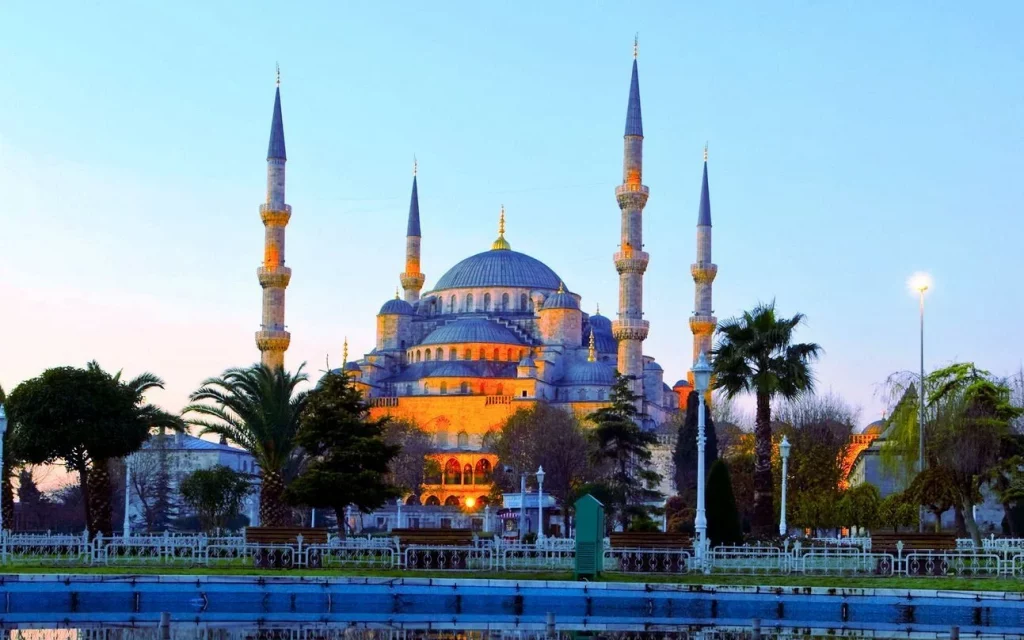 The blue mosque is the centre of eid festivities in Turkey.