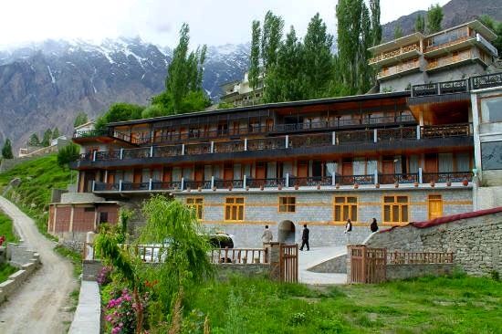 Wooden constructed hotel in karimabad