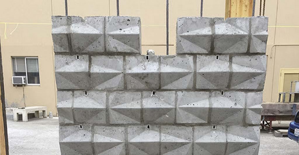 a wall of pollution absorbing bricks