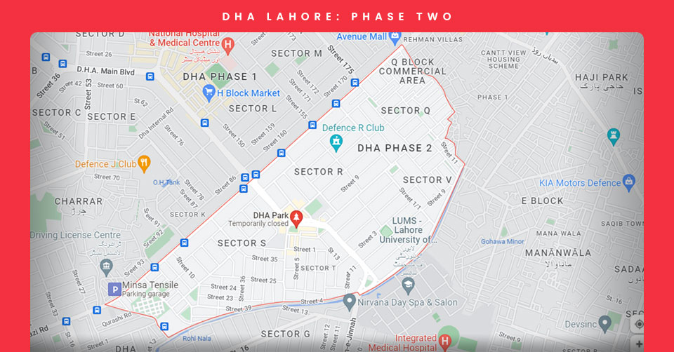 DHA Phase 2 Lahore Map and Location