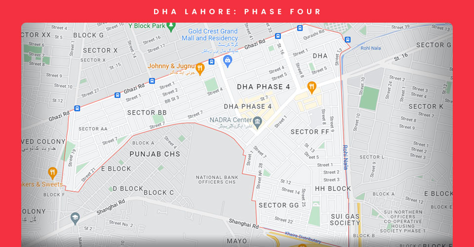 Phase of DHA Lahore Map