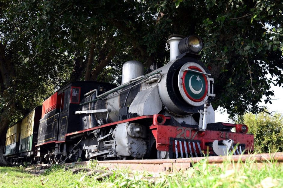 old train at the Golra Sharif Railway Station and Museum