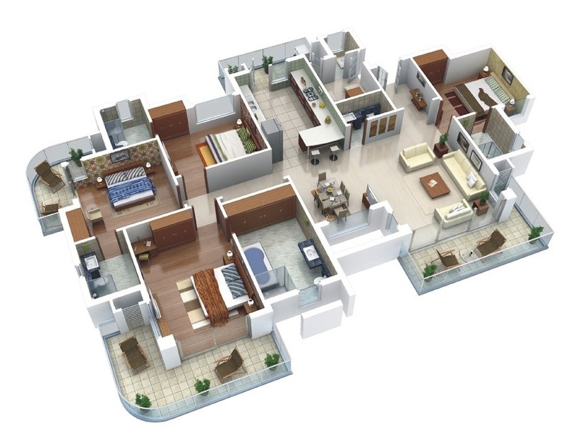 A 3d floor plan as an example of high resale value property