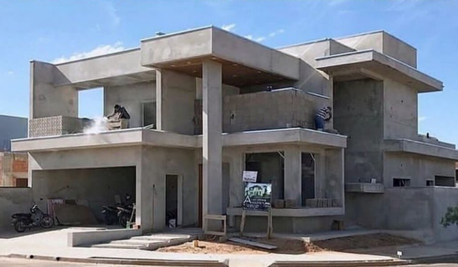Grey structure of an under construction house