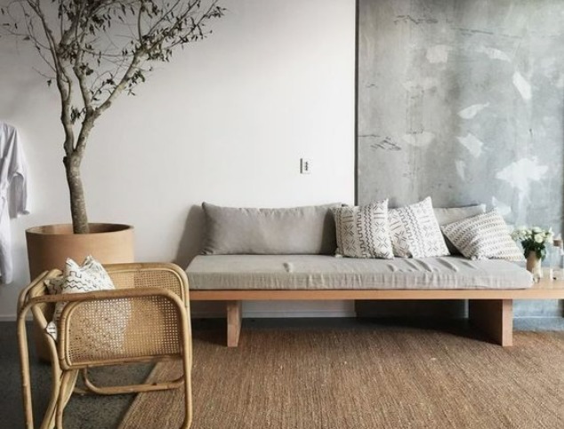 this is an image of japandi minimalist style living room and wall decor