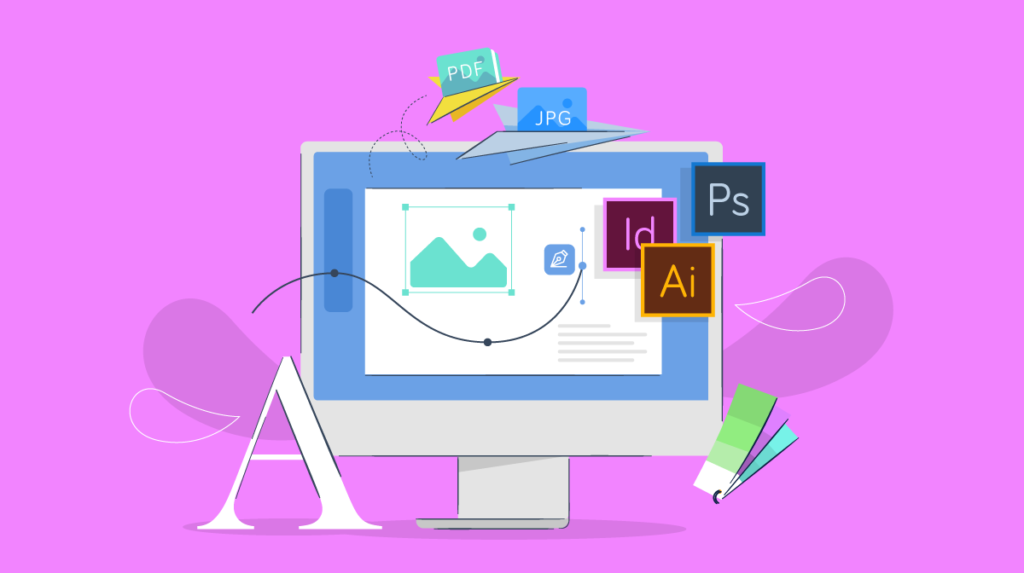 Graphic Designing Tools on a computer screen