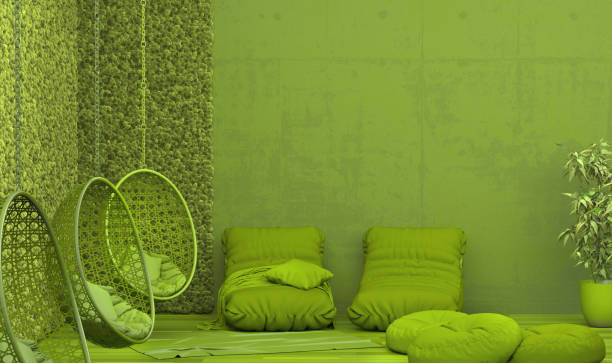 سبز رنگ پر مشتمل روم انٹیریئر