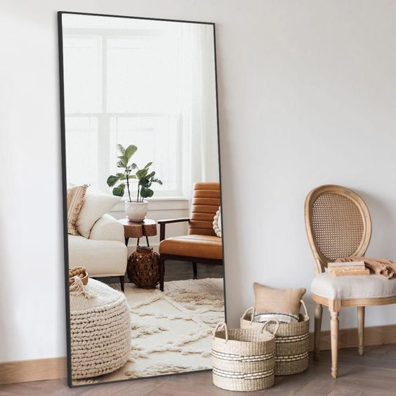 Floor Length mirrors to expand space in lounge and bedroom