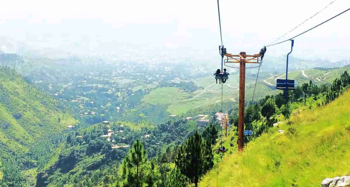 Abbottabad Chairlift in between the mountains in Abottabad, Khyber Pakhtunkhwa