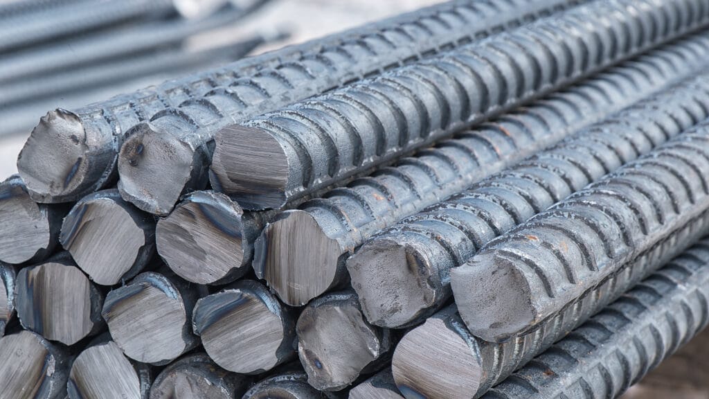 a pile of rebar used in construction
