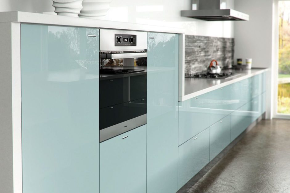 white coloured acrylic kitchen cabinets 