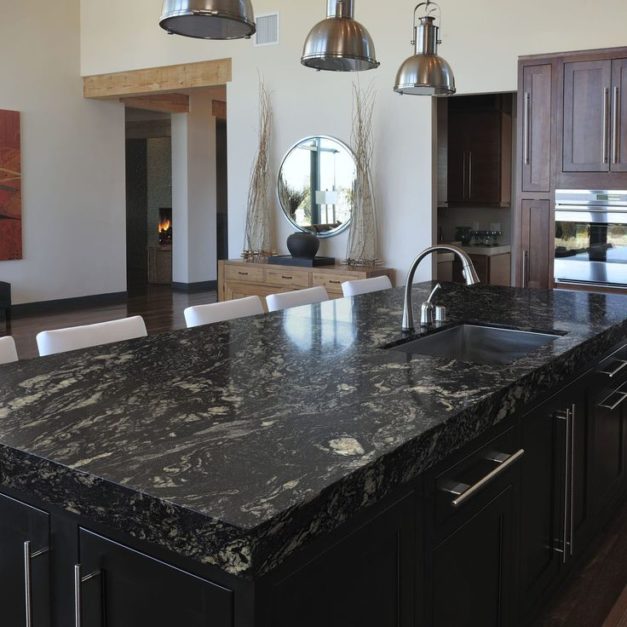 black granite kitchen countertop