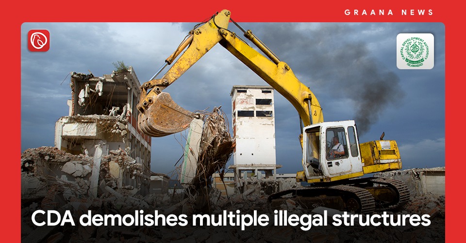 CDA demolishes multiple illegal structures in sector G-11/2. For more information, visit Graana News.