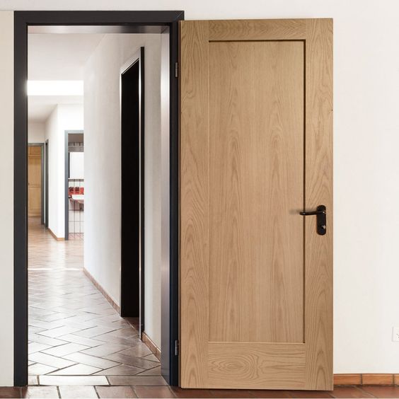 sleek design one panel oakwood door