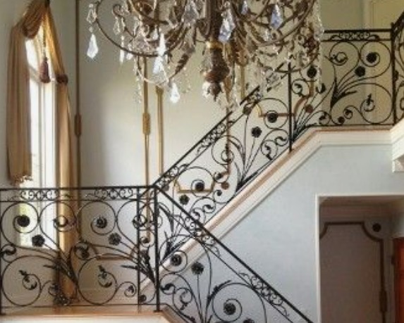 floral steel railing in a house