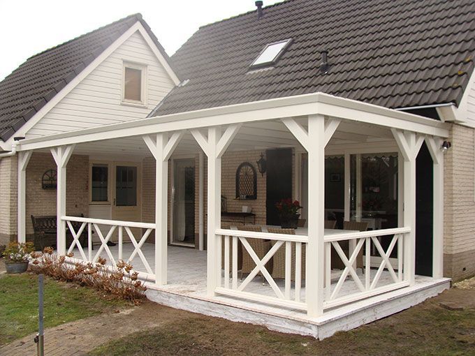 White coloured veranda located in the front of the house 
