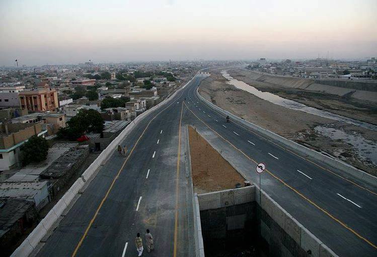 ariel shot of Lyari Expressway interchange 