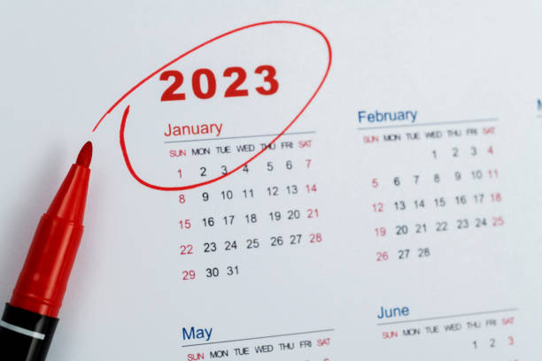 کیلنڈر پہ ماہِ جنوری کے گرد سرخ رنگ سے گول دائرہ