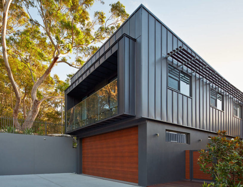a house with Steel Cladding exterior wall
